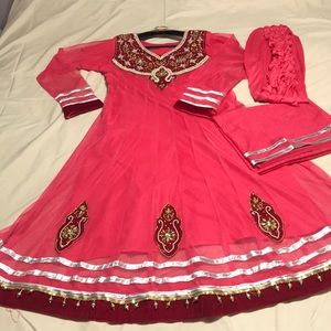 Pink Designer Dress (Churidar Pajama and kameez)